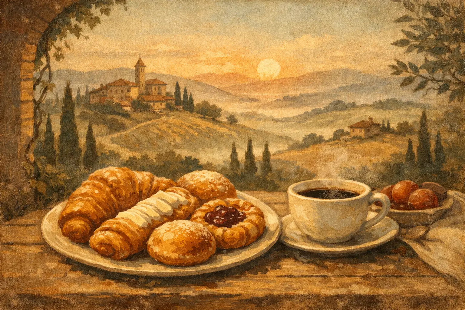 Fresh pastries in Tuscany worth waking for