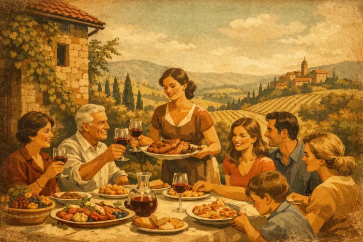 A Family Celebration Meal in Tuscany, Done Well