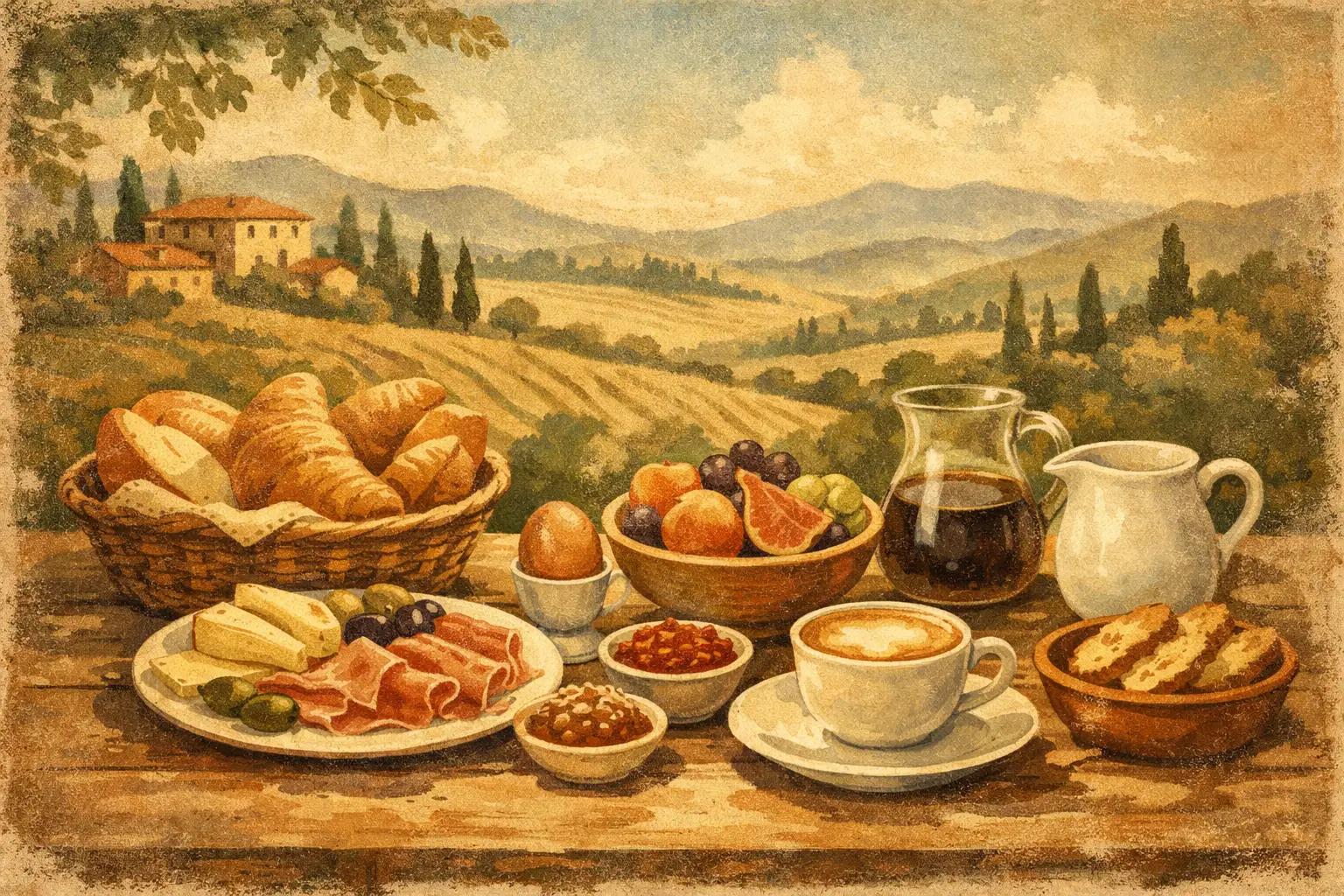 What Is Served in a Tuscan Breakfast in Italy?