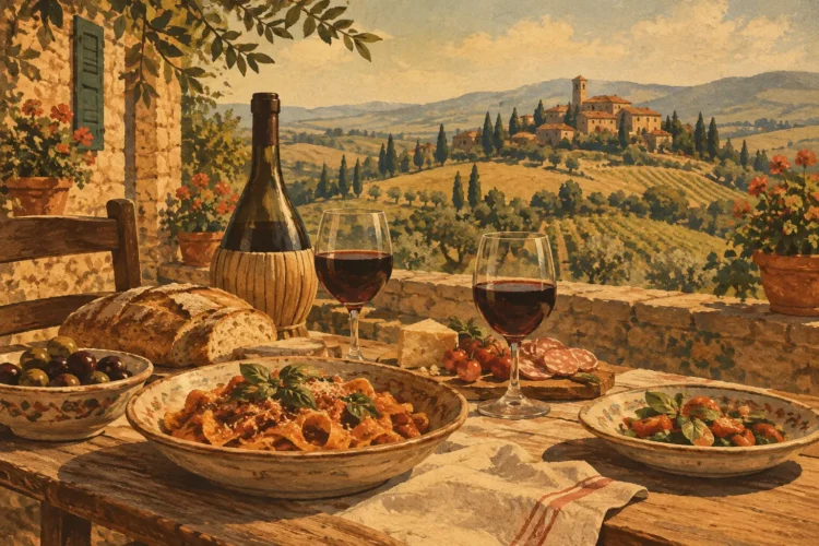A Rustic Lunch in Tuscany Worth Lingering Over