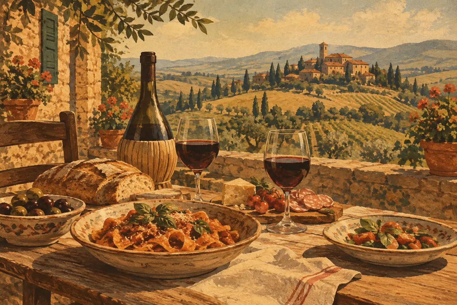 A Rustic Lunch in Tuscany Worth Lingering Over